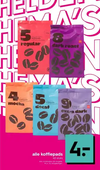 HEMA Alle koffiepads aanbieding