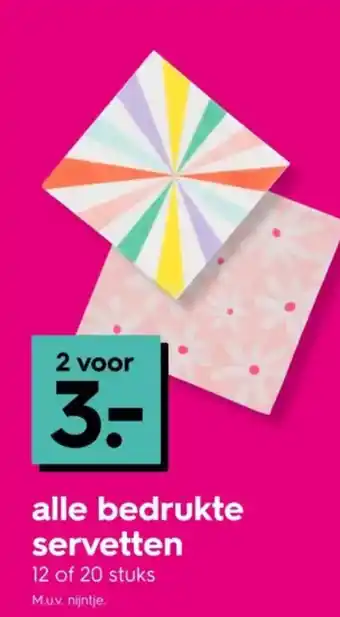 HEMA Alle bedrukte servetten aanbieding
