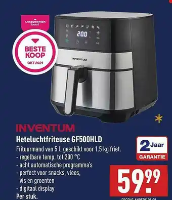 ALDI Inventum Heteluchtfriteuse GF500HLD aanbieding