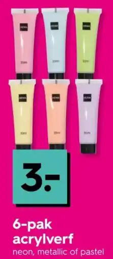 HEMA 6 pak acrylverf aanbieding