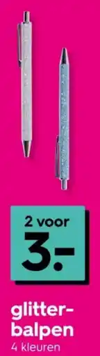 HEMA Glitter balpen aanbieding