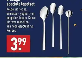 ALDI 6-Delige Speciale Lepelset : Rietjes, Espresso-, Yoghurt- En Longdrink-Lepels aanbieding