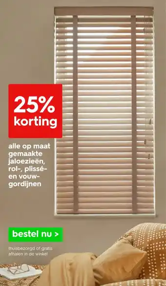 HEMA Alle op maat gemaakte jaloezieën, rol, plissé en vouw gordijnen aanbieding