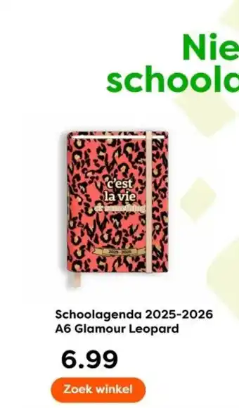 The Read Shop Schoolagenda 2025-2026 A6 Glamour Leopard aanbieding