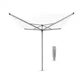 Karwei Brabantia Topspinner Droogmolen - met Metalen Grondanker - 50 m - Metallic Grey aanbieding