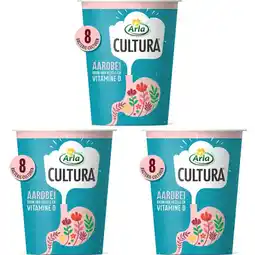Albert Heijn Arla Cultura aardbei eetzuivel 3-pack aanbieding