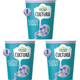 Albert Heijn Arla Cultura blauwe bes eetzuivel 3-pack aanbieding