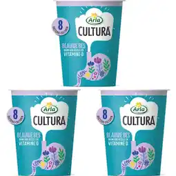 Albert Heijn Arla Cultura blauwe bes eetzuivel 3-pack aanbieding