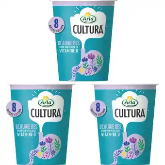 Albert Heijn Arla Cultura blauwe bes eetzuivel 3-pack aanbieding