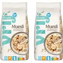 Albert Heijn AH Glutenvrij Muesli 2-pack aanbieding