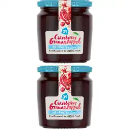 Albert Heijn AH Cranberry granaatappel fruitspread 2pack aanbieding