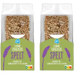 Albert Heijn AH Dunne crackers spelt 2-pack aanbieding