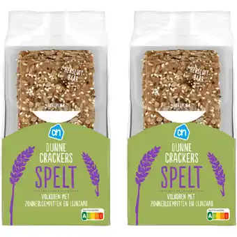 Albert Heijn AH Dunne crackers spelt 2-pack aanbieding