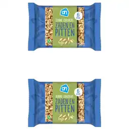 Albert Heijn AH Dunne crackers zaden en pitten 2-pack aanbieding