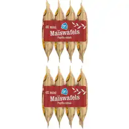 Albert Heijn AH Mini maiswafels paprika smaak 2-pack aanbieding