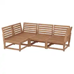IKEA NÄmmarÖ Modulaire hoekbank, 3-zits, buiten lichtbruin gelazuurd aanbieding