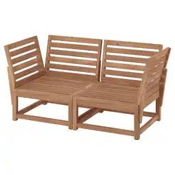 IKEA NÄmmarÖ 2-zits modulaire bank, buiten, met armsteun lichtbruin gelazuurd aanbieding