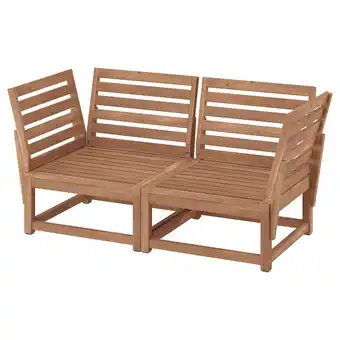 IKEA NÄmmarÖ 2-zits modulaire bank, buiten, met armsteun lichtbruin gelazuurd aanbieding
