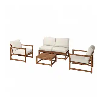 IKEA NÄmmarÖ Loungeset 4-zits, lichtbruin gelazuurd/frösön/duvholmen beige aanbieding