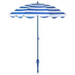 IKEA StrandÖn Parasol, blauw/wit, 140 cm aanbieding