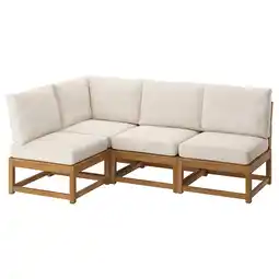 IKEA NÄmmarÖ 3-zits modulaire hoekbank, buiten lichtbruin gelazuurd/frösön/duvholmen beige aanbieding