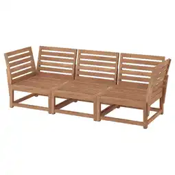 IKEA NÄmmarÖ 3-zits modulaire bank, buiten, met armsteun lichtbruin gelazuurd aanbieding