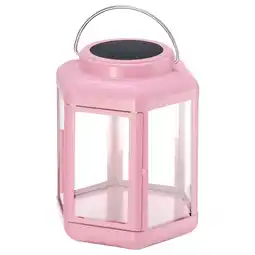 IKEA Solvinden Led-tafellamp op zonnecellen, lantaarn/roze, 17 cm aanbieding