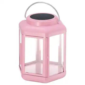 IKEA Solvinden Led-tafellamp op zonnecellen, lantaarn/roze, 17 cm aanbieding