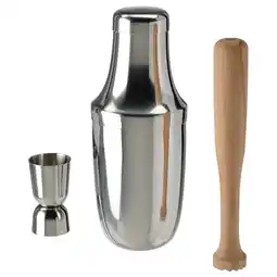 IKEA LufttÄt Barset 3-delig, roestvrij staal/hout aanbieding