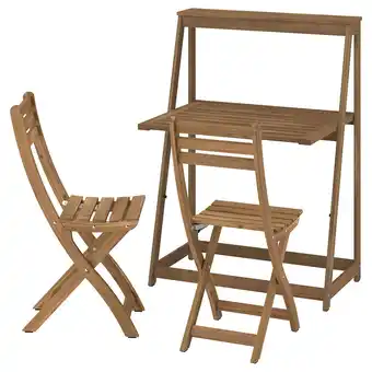 IKEA DjupÖn / askholmen Tafel en 2 klapstoelen, buiten opklapbaar/bruin donkerbruin aanbieding