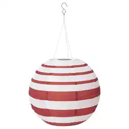 IKEA Solvinden Led-plafondlamp op zonnecellen, buiten globe/rood streep, 30 cm aanbieding