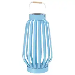 IKEA Solvinden Staande led-lamp op zonnecellen, blauw/streep, 42 cm aanbieding
