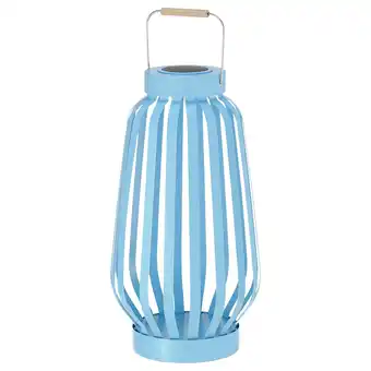 IKEA Solvinden Staande led-lamp op zonnecellen, blauw/streep, 42 cm aanbieding