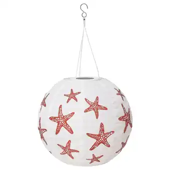 IKEA Solvinden Led-plafondlamp op zonnecellen, buiten globe/rood ster, 30 cm aanbieding
