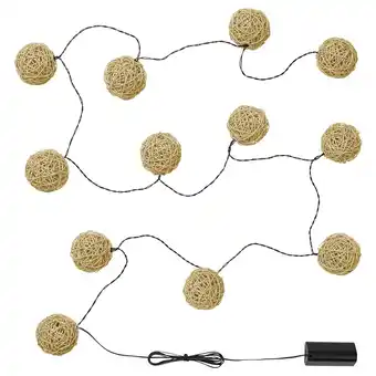IKEA Solvinden Led-lichtsnoer met 12 lampjes, op batterijen/beige aanbieding