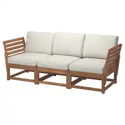 IKEA NÄmmarÖ 3-zits modulaire bank, buiten, met armsteun lichtbruin gelazuurd/frösön/duvholmen beige aanbieding