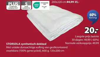 Jysk Storsola synthetisch dekbed aanbieding