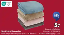 Jysk Dragehode fleeceplaid aanbieding