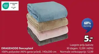 Jysk Dragehode fleeceplaid aanbieding