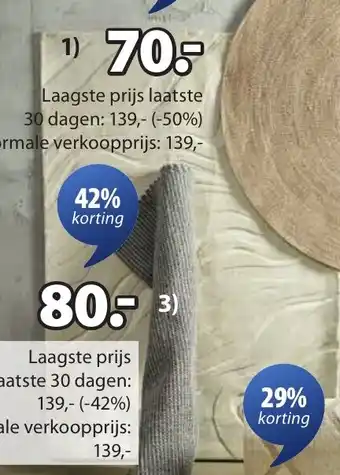 Jysk KLEMATIS vloerkleed aanbieding