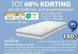 Jysk Eida gs25 springveermatras aanbieding