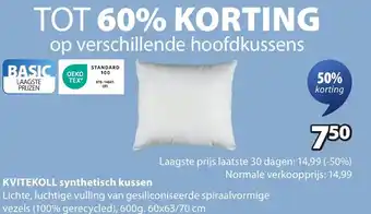 Jysk Kvitekoll synthetisch kussen aanbieding
