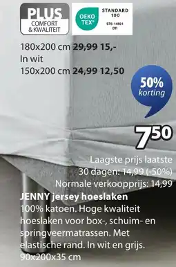 Jysk Jenny jersey hoeslaken aanbieding