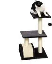 Bol.com PawHut Krabpaal kattenboom met krabplank zacht kussen pluche sisal grijs D30-351 aanbieding