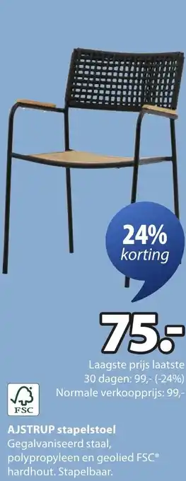 Jysk AJSTRUP stapelstoel aanbieding