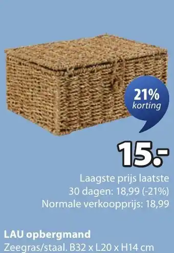 Jysk LAU opbergmand aanbieding