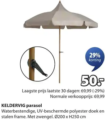 Jysk KELDERVIG parasol aanbieding