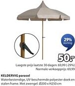 Jysk KELDERVIG parasol aanbieding