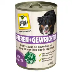 Pets Place Vitalstyle Blik Vitaal Vlees Spieren + Gewrichten - Hondenvoer - 400 g aanbieding