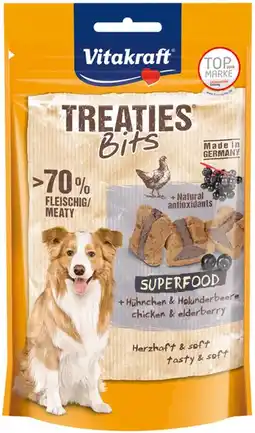 Pets Place Vitakraft Treaties Bits Superfood - Hondensnacks - Kip Vlierbessen 100 g aanbieding